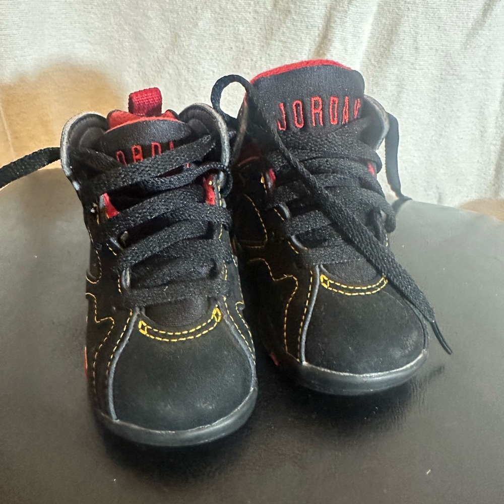 Jordan Black and Red High-Top Sneakers